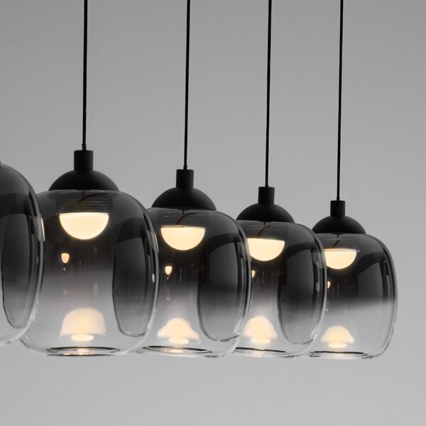 -25 % Dny MOMENTI– Kouřově šedé skleněné závěsné LED světlo Nova Luce Kita 102 cm