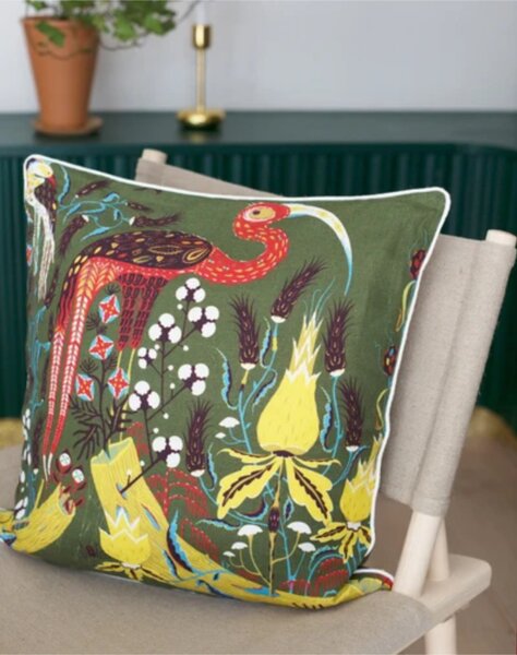 Povlak na polštář Crane green 50x50, zeleno-žlutý