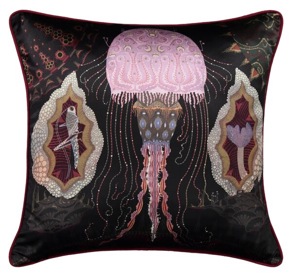 Povlak na polštář Cosmic Jellyfish 60x60, černo-růžový