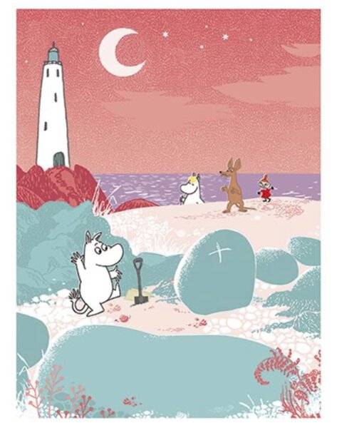 Suomen Korttipiste Plakát Moomin on the beach 30x40