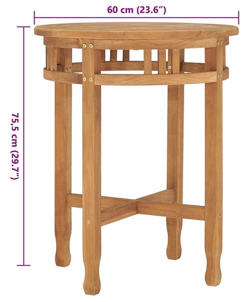 Bistro stolek Ø 60 x 75,5 cm masivní teakové dřevo 315463