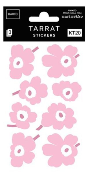 Suomen Korttipiste Samolepky Marimekko Unikko, růžové