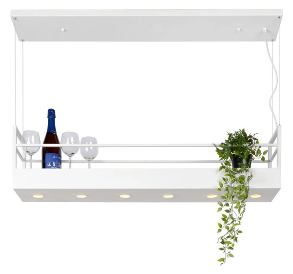 Lucide Závěsné svítidlo na květiny MIRAVELLE, d. 110cm, š. 22 cm , v. max. 160 cm, 6xGU10 Barva: Bílá