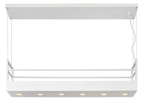 Lucide Závěsné svítidlo na květiny MIRAVELLE, d. 110cm, š. 22 cm , v. max. 160 cm, 6xGU10 Barva: Bílá