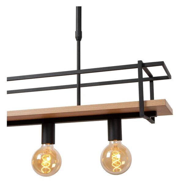 Lucide Závěsné svítidlo na květiny MILONGA, černá, d. 100cm, š. 20 cm , v. max. 130 cm, 4xE27