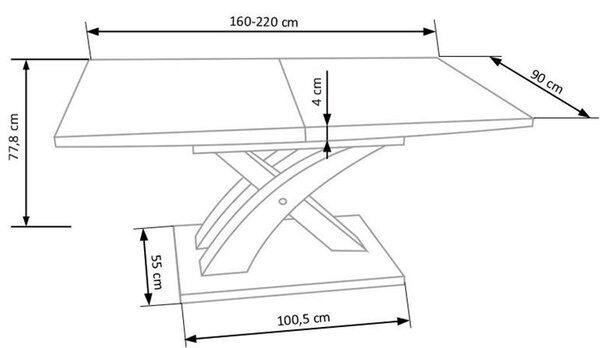 Jídelní stůl Shenna 2 (šedá + bílá) (pro 6 až 8 osob)