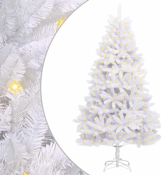 Umělý vánoční stromeček 300 LED PVC a ocel Bílá 3210116