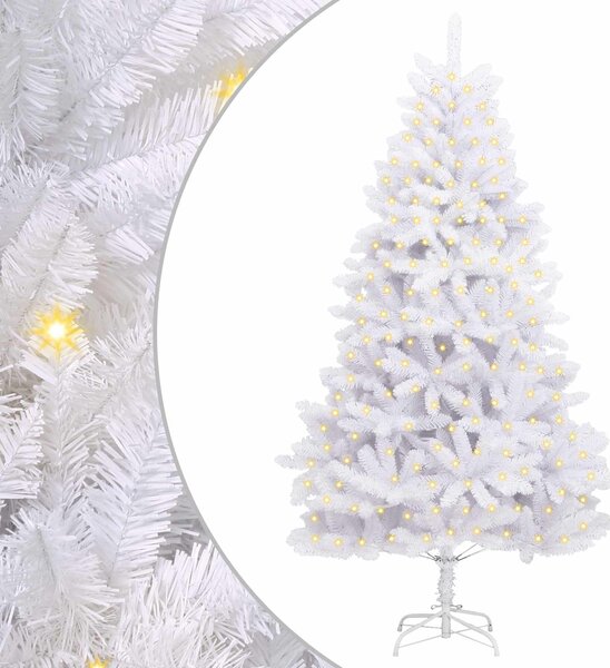 Umělý vánoční stromeček 300 LED PVC a ocel Bílá 3210115