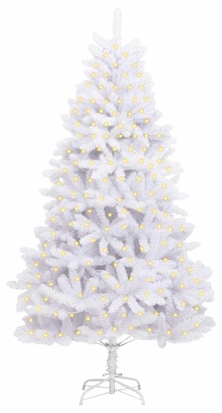Umělý vánoční stromeček 300 LED PVC a ocel Bílá 3210115