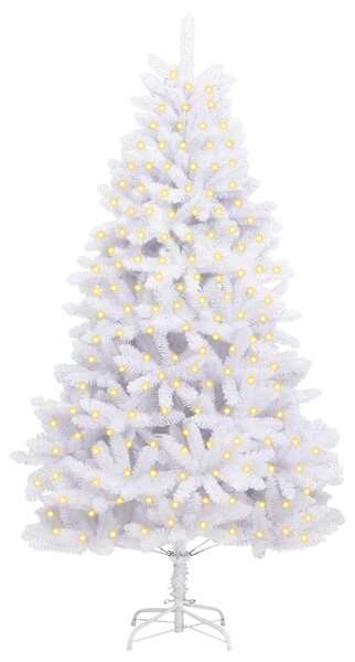 Umělý vánoční stromeček 300 LED PVC a ocel Bílá 3210116