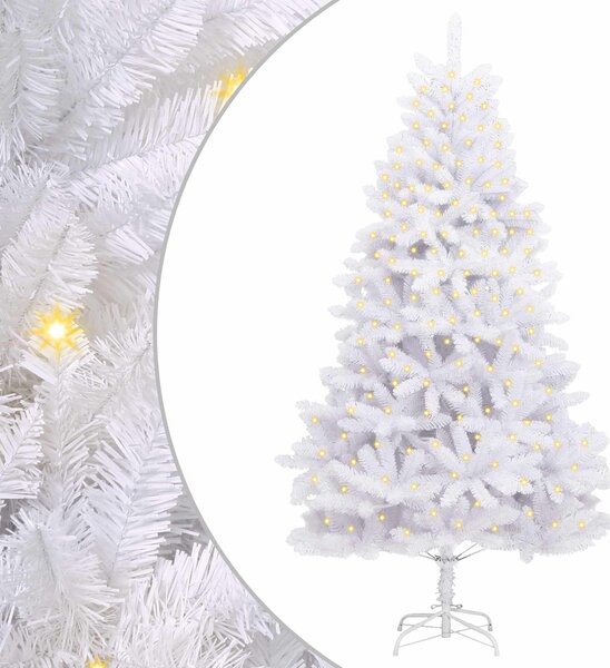 Umělý vánoční stromeček 300 LED PVC a ocel Bílá 3210119