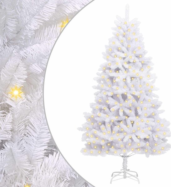 Umělý vánoční stromeček 300 LED PVC a ocel Bílá 3210117