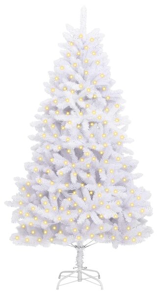 Umělý vánoční stromeček 300 LED PVC a ocel Bílá 3210117