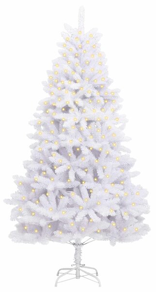 Umělý vánoční stromeček 300 LED PVC a ocel Bílá 3210119