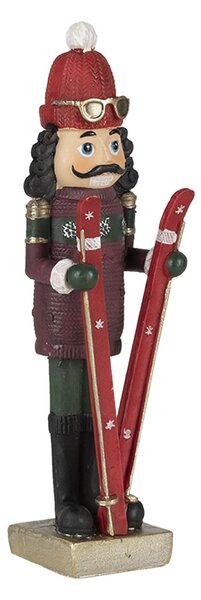 2ks Vánoční dekorativní soška Louskáčka s lyžemi - 6*5*17 cm - Clayre & Eef