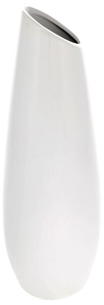 Keramická váza Oval, 12 x 36 x 12 cm, bílá