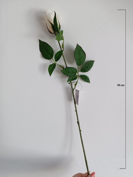 Umělá květina Růže 70 cm, krémová SUN411