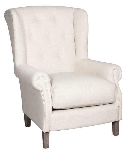 Solenzara Francis Armchair loose seat s knoflíky - NC-733-B7 Látkové čelounění: TC-186, Povrchová úprava nohou: Whitewash M Beech P132A