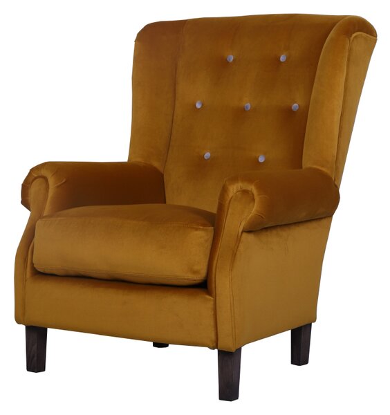 Solenzara Francis Armchair loose seat s knoflíky - NC-733-B7 Látkové čelounění: TC-186, Povrchová úprava nohou: Whitewash M Beech P132A