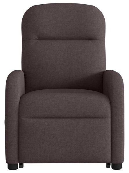 Elektrické zvedací polohovací křeslo tmavě hnědé textil 3302997