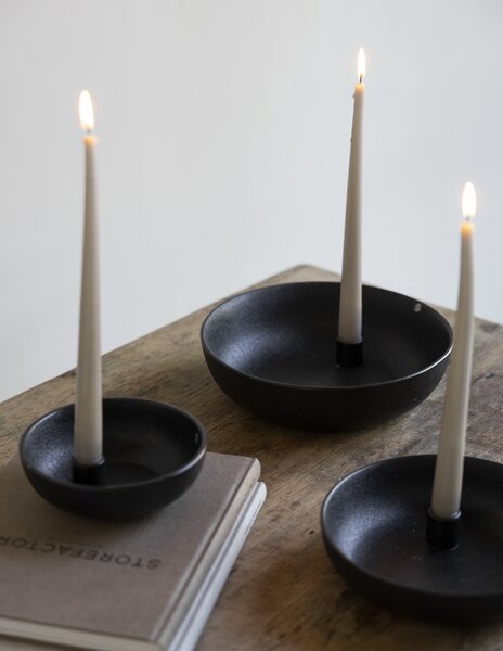 Storefactory Scandinavia Keramický svícen Lidatorp L - Glossy Black SF112