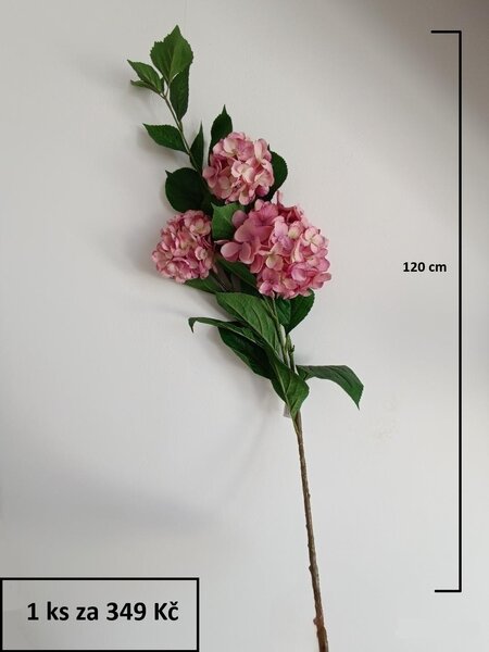 Umělá květina Hortenzie 120 cm, více barev Barva: Fialová SUN646