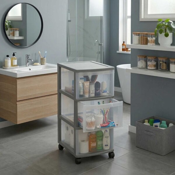SUNDIS Úložný box se 3 zásuvkami, antracit, OFFICEMIX - MAXI