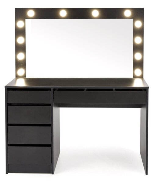 HALMAR Toaletní stolek HOLLYWOOD s LED osvětlením 120 cm černý