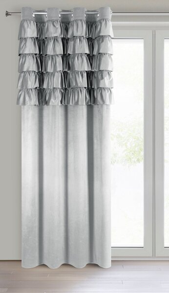 ZATEMŇOVACÍ ZÁVĚS NA KROUŽCÍCH AURA 140X250 CM STŘÍBRNÁ
