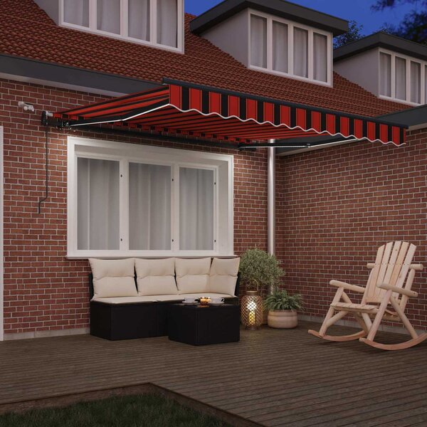 Stahovací markýza oranžová a hnědá 300 x 250 cm Polyester 3329944