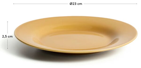 Kave Home Žlutý dezertní talířek Selune Ø23 cm