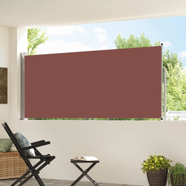 Zatahovací boční markýza / zástěna 117x300 cm hnědá