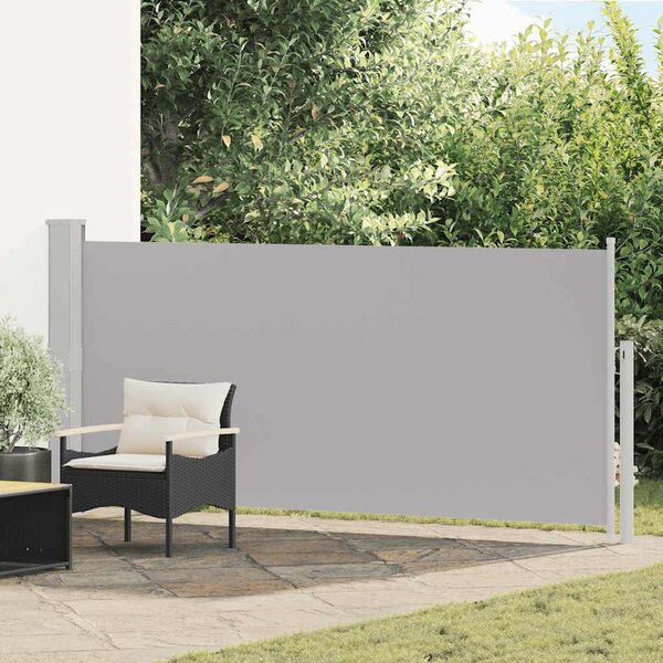 Zatahovací boční markýza / zástěna 140 x 300 cm šedá