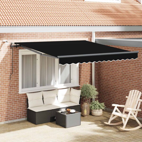 Stahovací markýza Černá 300 x 250 cm Polyester 3330040