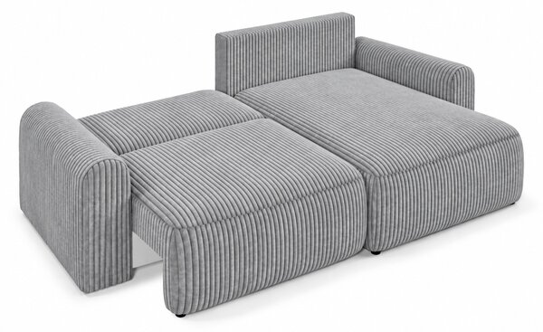 Rozkládací oboustranná sedací souprava do L NORDEN TILIA 250x140 cm, světle šedá