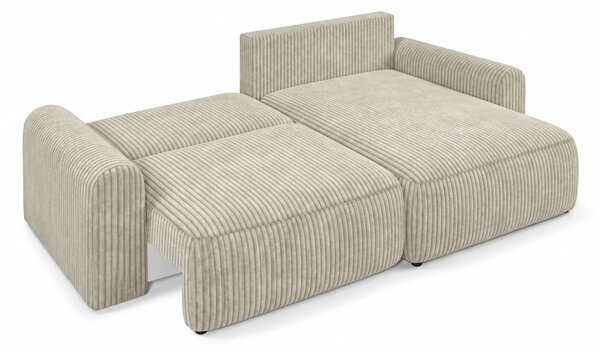 Rozkládací oboustranná sedací souprava do L NORDEN TILIA 250x140 cm, krémová