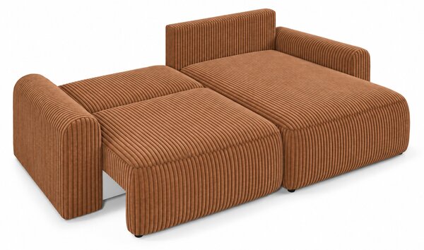 Rozkládací oboustranná sedací souprava do L NORDEN TILIA 250x140 cm, terakotová