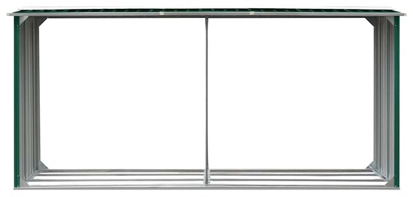 Zahradní kůlna na dříví pozinkovaná ocel 330x92x153 cm zelená