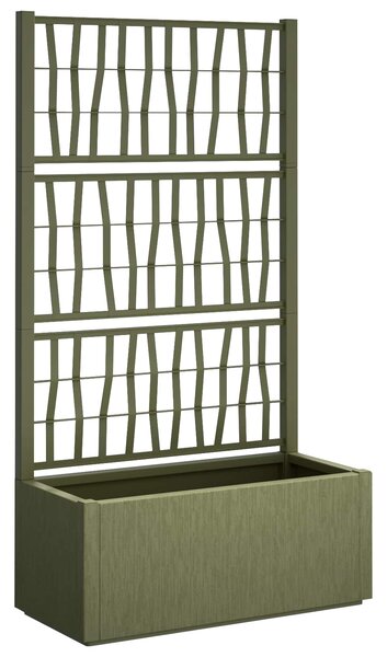 Zahradní květináč s trellisem Zelená 80 x 36 x 140 cm PP