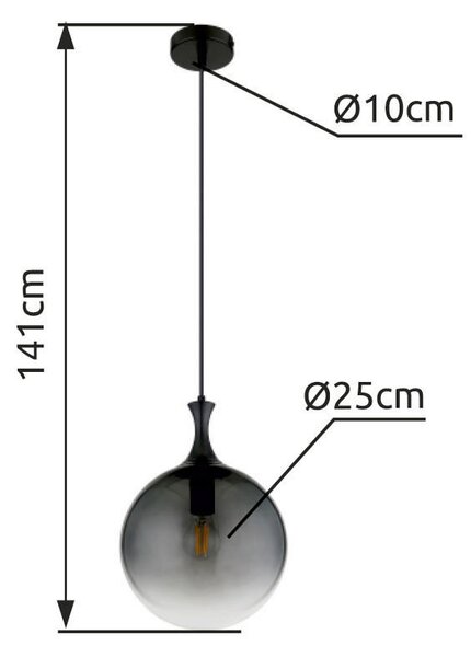 ZÁVĚSNÉ SVÍTIDLO, 25/141 cm Globo - Online Only svítidla, Online Only