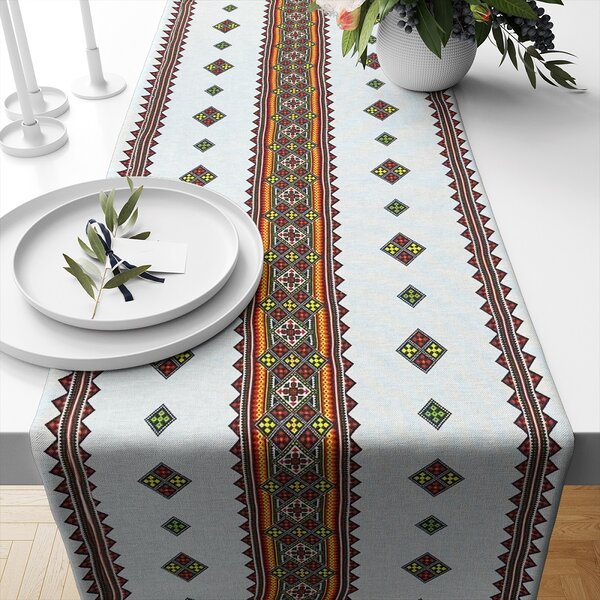 Ervi bavlněný běhoun na stůl - tradyční výšivka Etno print - Erviplas
