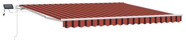 Stahovací markýza oranžová a hnědá 400 × 300 cm Látka a hliník 3330506