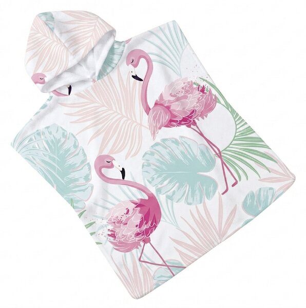 Dětské pončo FLAMINGO barevné 60x120 cm