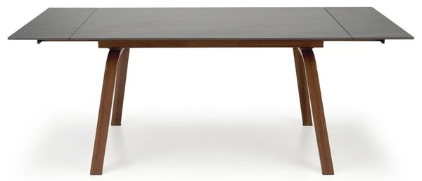 Rozkládací jídelní stůl 140-200 cm Léta (mramor černý + ořech) (pro 6 8 osob)