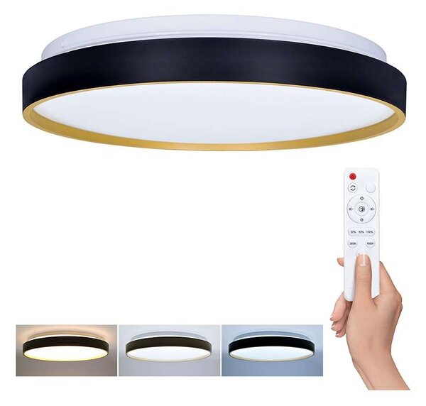 LED stropní světlo s dálkovým ovládáním Cala nastavitelné - průměr 38 cm, černá