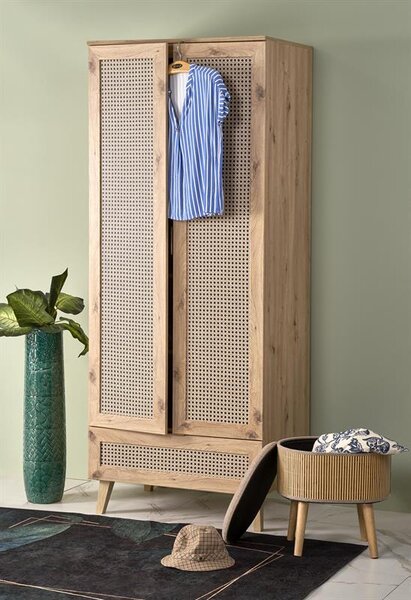 Šatní skříň 80 cm Borrae (černá)