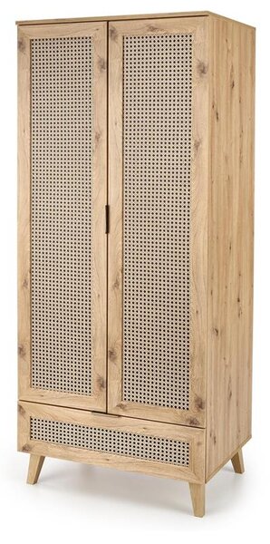 Šatní skříň 80 cm Borrae (černá)