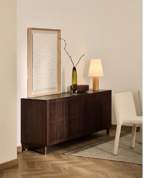 Tmavě hnědá komoda v dekoru ořechu 181x71,5x42,5 cm Beyla – Kave Home