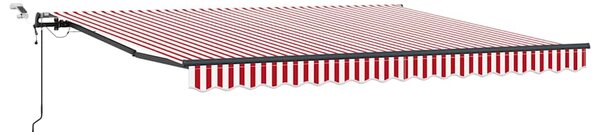 Stahovací markýza Červená a Bílá 400 × 350 cm Polyester 3330758