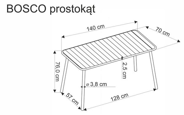 Zahradní stůl Basto 1 (černá) (pro 6 osob)